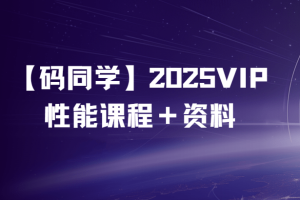 【码同学】2025VIP性能测试课程＋资料