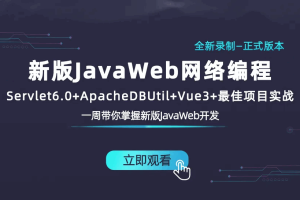 新版JavaWeb网络编程:Servlet6.0+Vue3+最佳项目实战